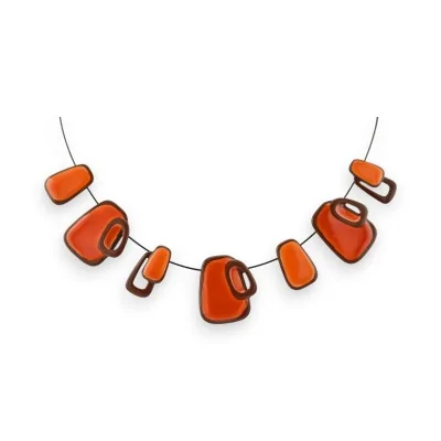 Collier géométrique orange...