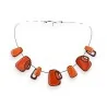 Collar geométrico naranja Ikita - Joya de fantasía de diseño ajustable | Moda Tendencia