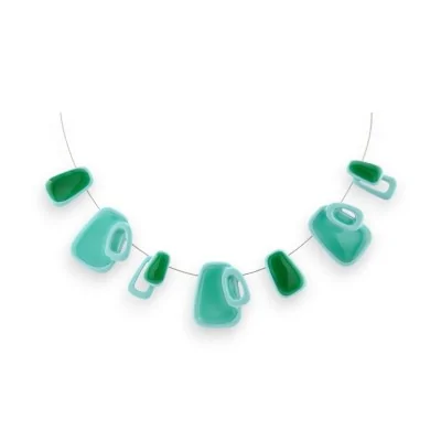 Collar plateado con turquesa verde de Ikita