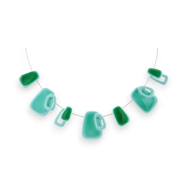 Collar plateado con turquesa verde de Ikita