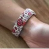 Montre Ernest Floral Rouge Bordeaux | Bracelet Élastique Femme Tendance