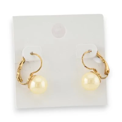 Ivory pearl sleeper earrings