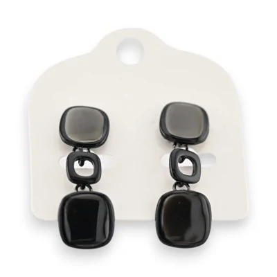 Pendientes cúbicos negro y gris de Ikita