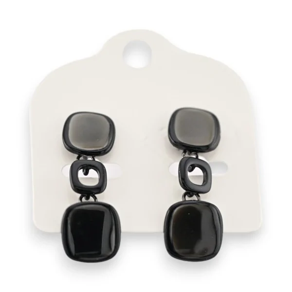 Pendientes cúbicos negro y gris de Ikita