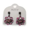 Boucles d'oreilles Fleur Framboise Ikita | Bijoux Fantaisie Élégants