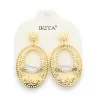 Brincos orientais dourados com strass branco IKITA