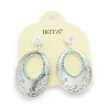 Boucles d'oreilles orientales Ikita argentées strass bleu | Mode Tendance