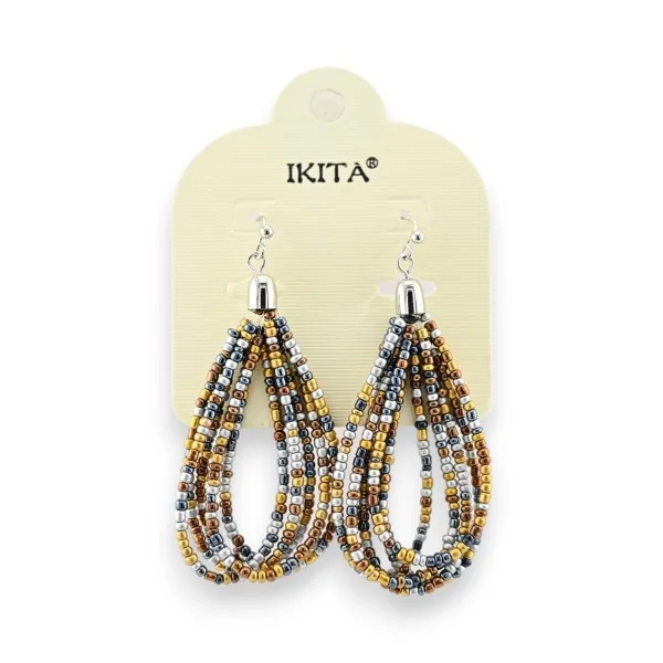 Ikita brown shades pearl drop earrings