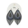 Blue-tinted leaf earrings by Bohm