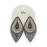 Pendientes Bohm Hojas Plateadas tonos grises