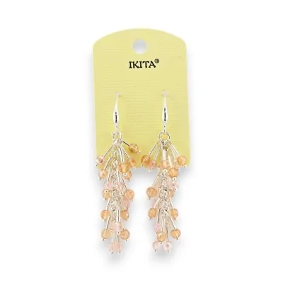 Orecchini a cascata di perle beige rosa di Ikita
