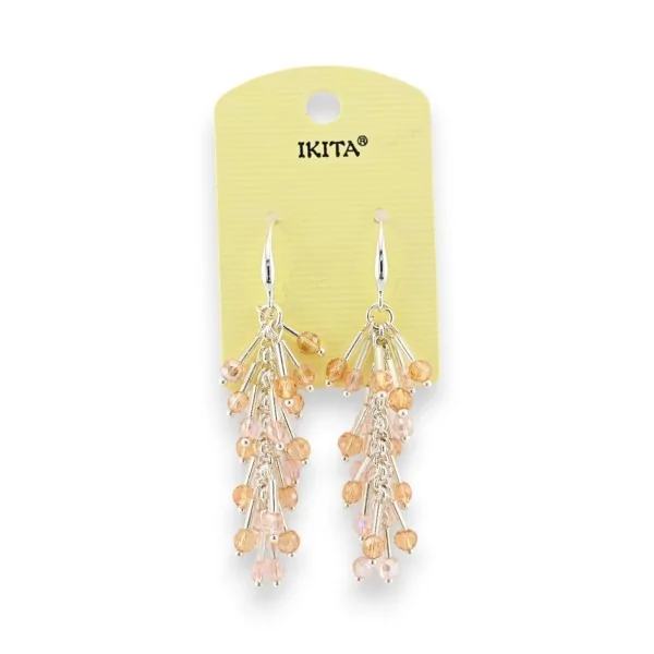 Boucles d'oreilles cascade de perles beige rose de chez Ikita