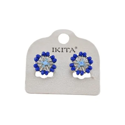 Brincos redondos azul royal da Ikita