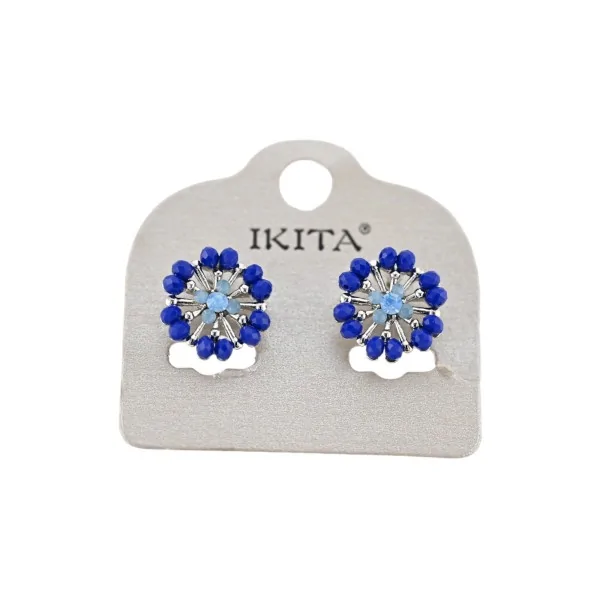 Brincos redondos azul royal da Ikita