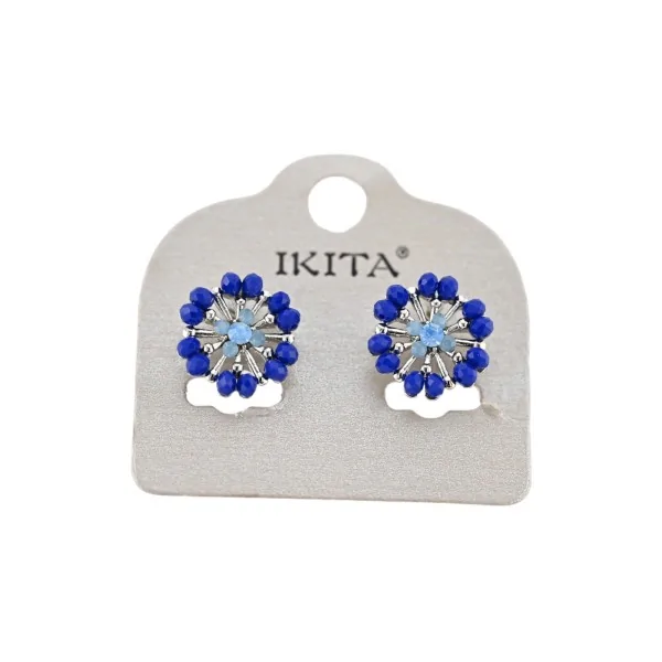 Brincos redondos azul royal da Ikita