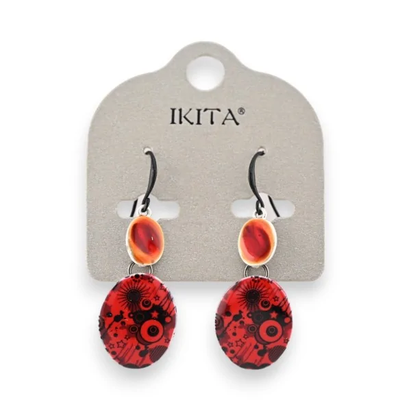Brincos pendentes Ikita Vermelho Paixão