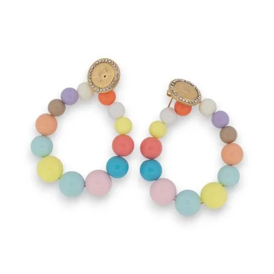 Orecchini con perle pastello arcobaleno