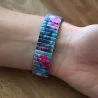 Reloj Ernest Mujer Patrón Floral Fucsia y Turquesa | Correa Elástica