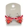 Boucles d'Oreilles Papillon Strass Rouge Ikita | Bijoux Fantaisie Originaux