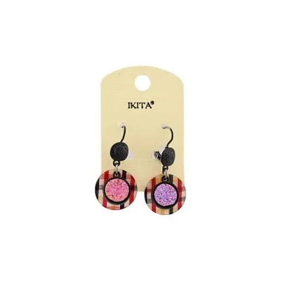 Black metal Ikita earrings with sleeper clasp