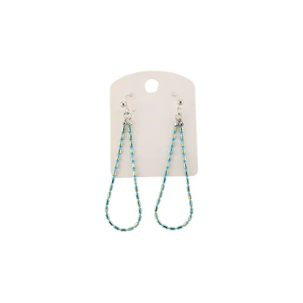 Blue fine pearl drop earrings