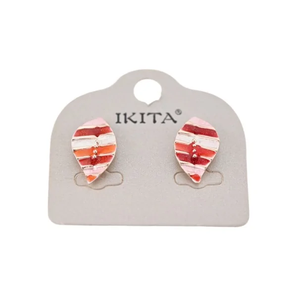 Brincos Ikita Folhas vermelho laranja