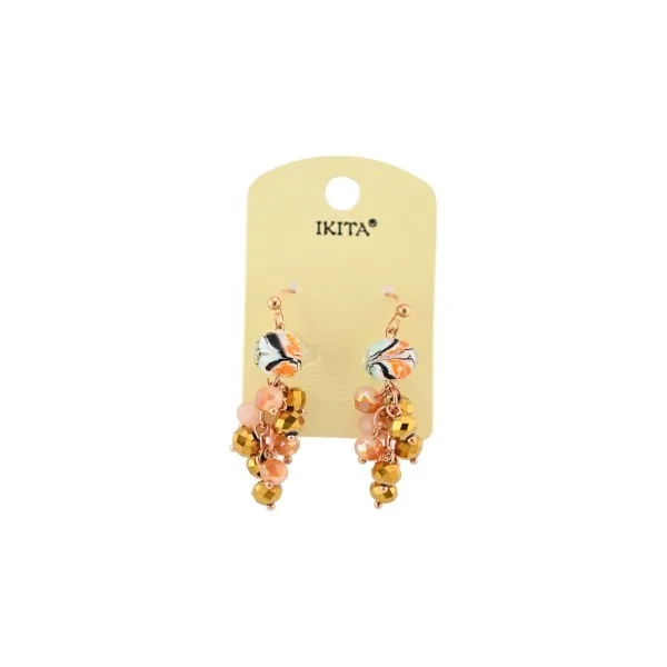 Boucles d'oreilles grappes dorées Ikita