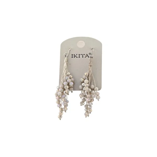Pearl cascade earrings in grey by Ikita