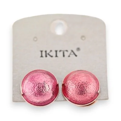 Brincos de pérolas rosa originais da Ikita