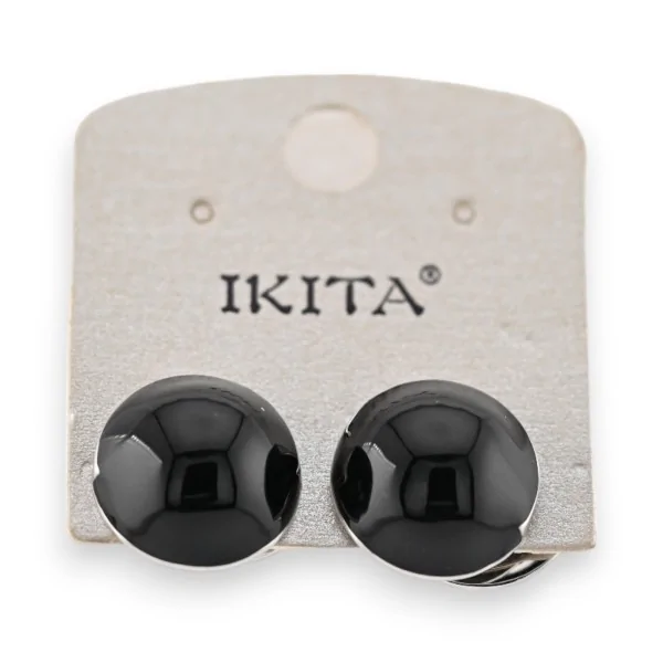 Boucles d'Oreilles Perles Noires Brillantes Ikita