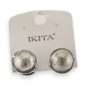 Brincos originais com pérolas cinzentas da Ikita