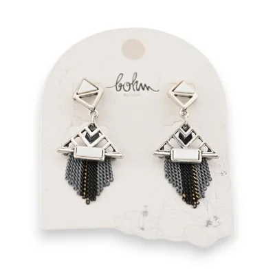 Pendientes bohemios plateados de Bohm