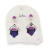 Boucles d'oreilles Bohm géométriques violines à franges | Mode Tendance