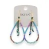 Boucles d'oreilles Ikita créoles perlées turquoise | Mode Tendance