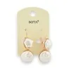 Pendientes dorados con perlas marteladas color marfil Ikita