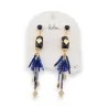 Boucles d'Oreilles Bohèmes Bleues Bohm - Bijoux Élégants & Raffinés