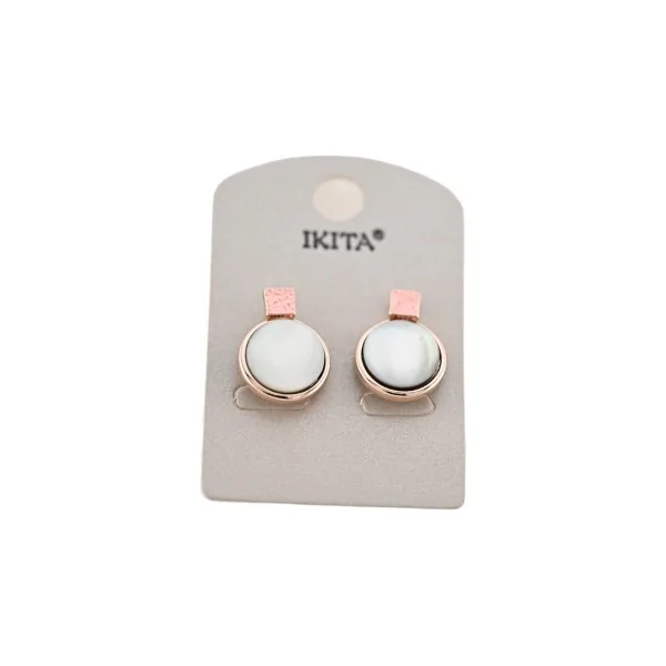 Boucles d'oreilles Ikita nacre rose cuivré