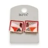 Square red earrings by Ikita