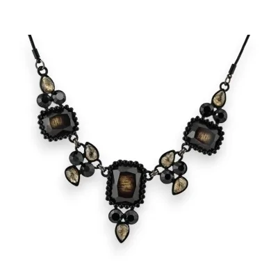 Ikita black antique-effect baroque necklace