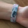 Tropische Rosenmuster-Uhr Ernest | Trendiges elastisches Armband für Damen