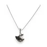 Ikita Ginkgo Leaf Necklace | Elegant Grey and Black Fashion Jewelry