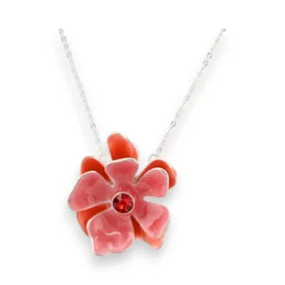Silberne Halskette Rote Rose von Ikita