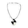Collier Fantaisie Géométrique Noir et Blanc Ikita - Design Modern Art | Mode Tendance