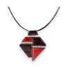 Colar geométrico tons de vermelho da Ikita