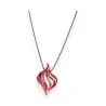 Colar Medalhão Design Vermelho Ikita | Joia Elegante de Fantasia