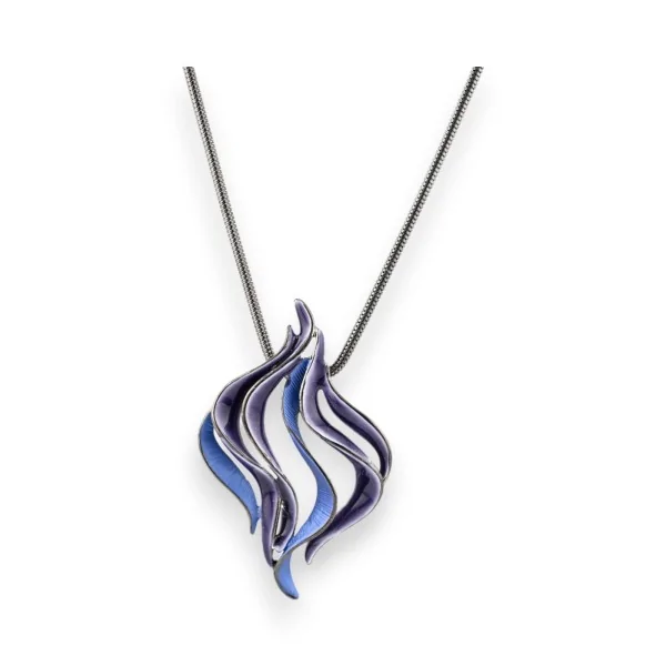 Modische Halskette mit blauem und violettem Medaillon-Design von Ikita