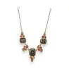 Ikita Renaissance Baroque Necklace | Vintage Gold-Tone Jewelry with Colorful Stones