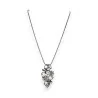 Collier Fantaisie Floral Ikita - Médaillon Fleurs Grises et Noires | Mode Tendance