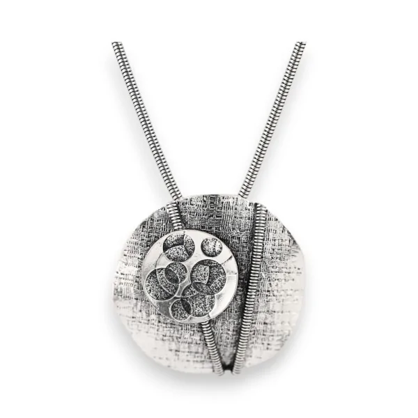 Antique Silver Geometric Fantasy Necklace by IKITA
