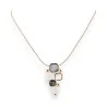 Collier nacre géométrique Ikita | Bijou fantaisie élégant doré et blanc